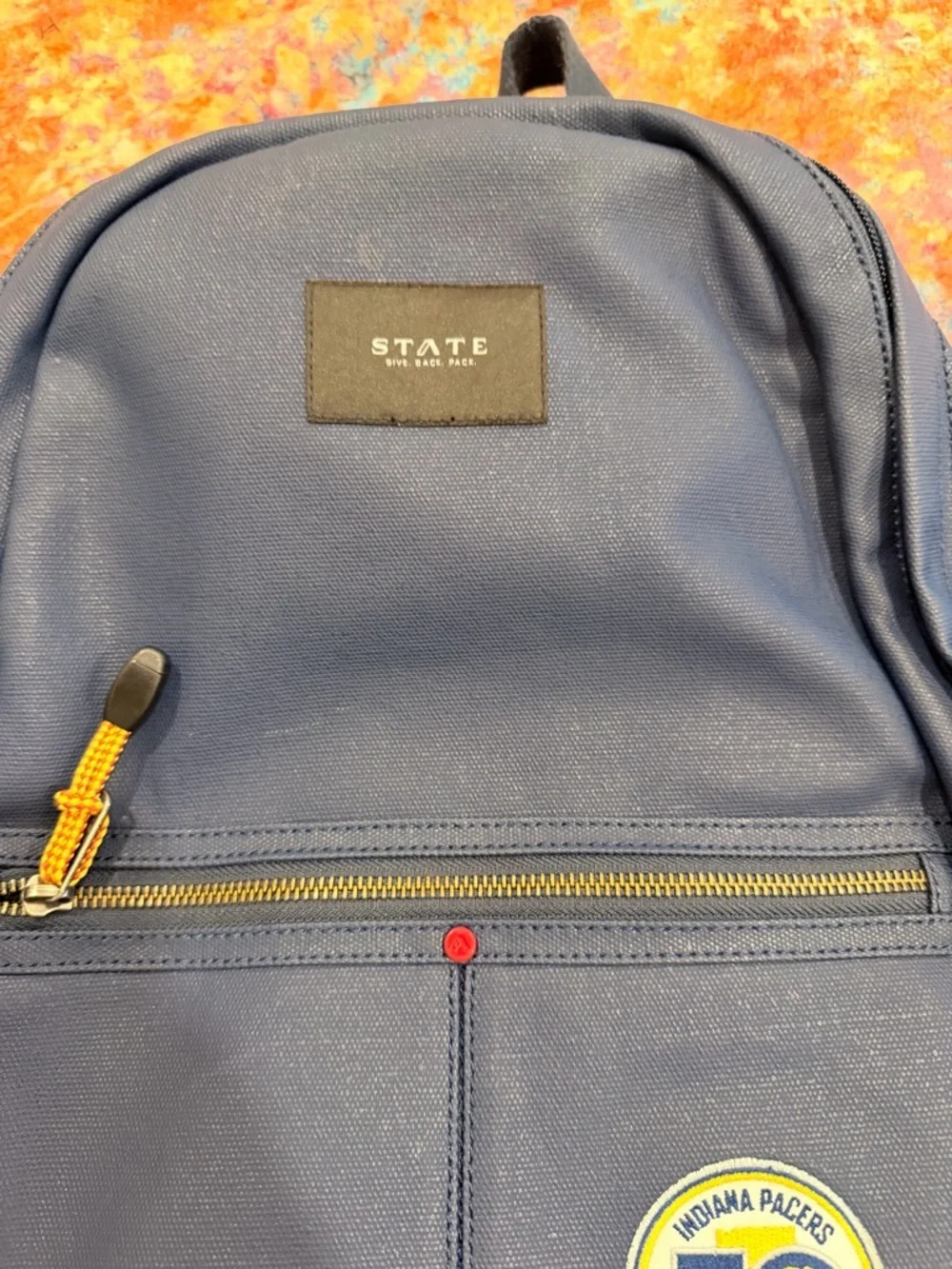 STATE Navy Blue Men's Backpack with Indiana Pacers 50th Patch